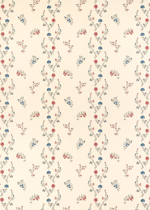 Indienne Vine Wallpaper ~ Ruby / Indigo