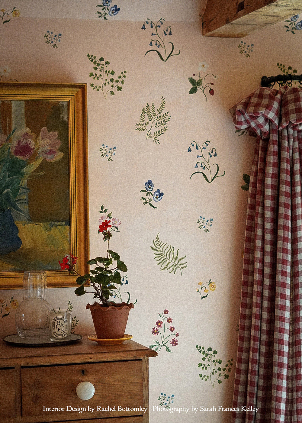 Herbarium Wildflower Wallpaper ~ Blush