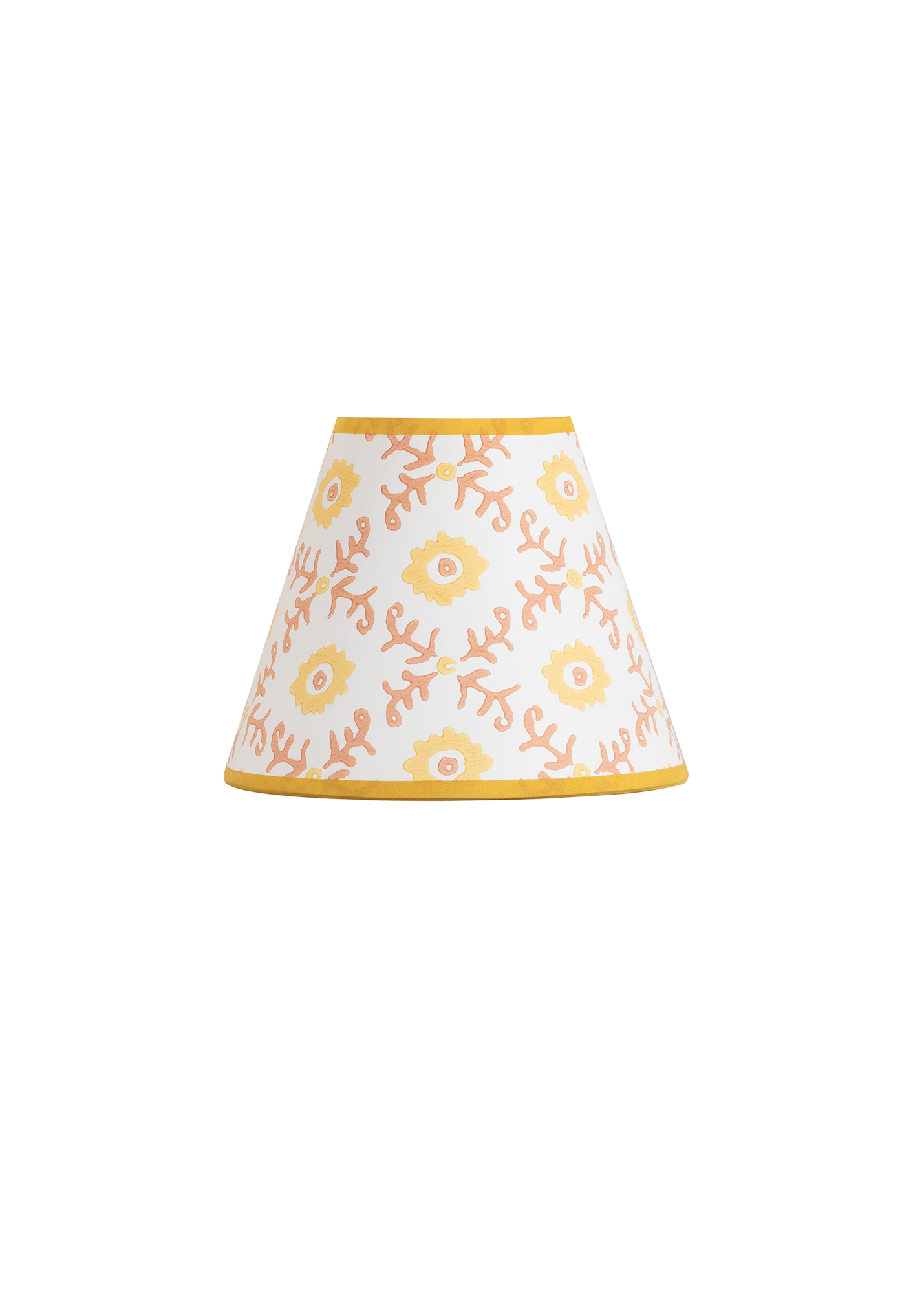 Folk Flower Lampshade ~ Yellow / Terracotta
