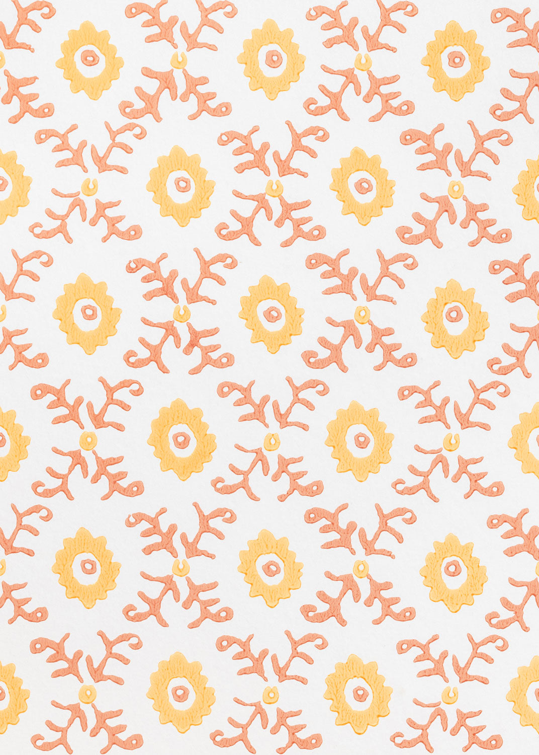 Folk Flower Pendant Lampshade ~ Yellow / Terracotta