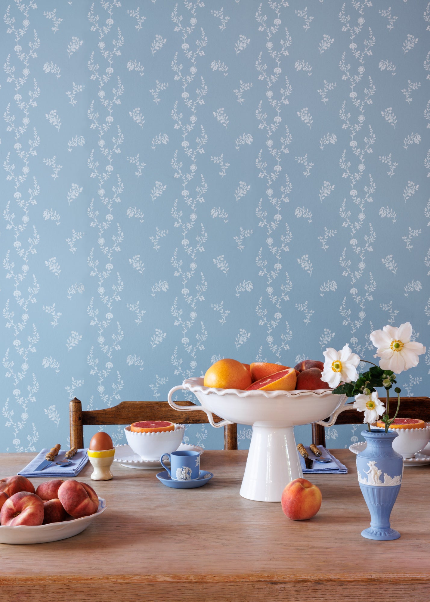 Indienne Lace Wallpaper ~ Jasper Blue