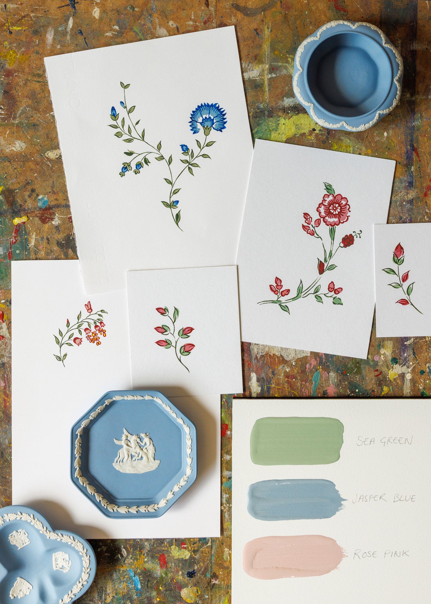 Indienne Lace Wallpaper ~ Sea Green