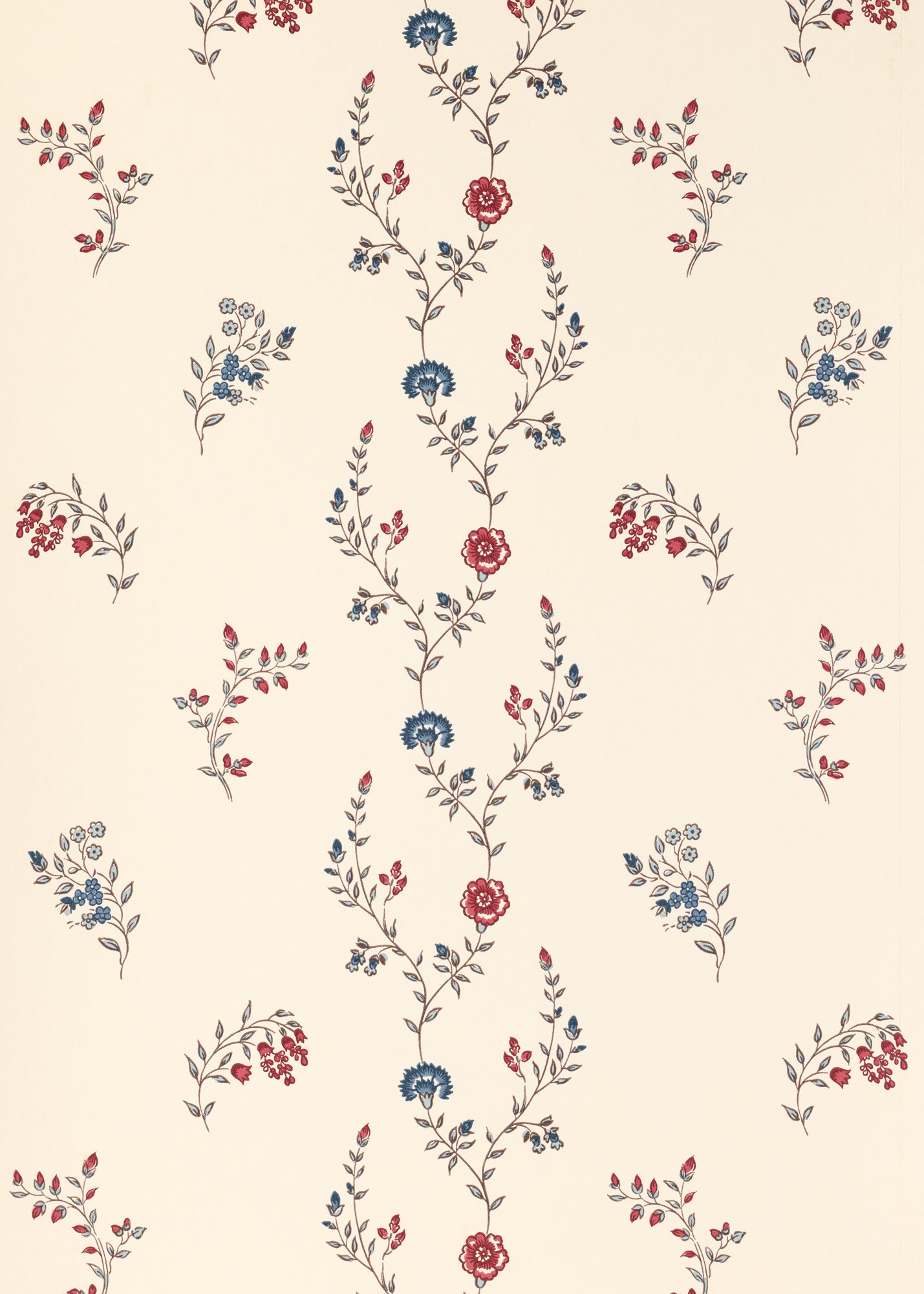 Indienne Vine Wallpaper ~ Ruby / Indigo