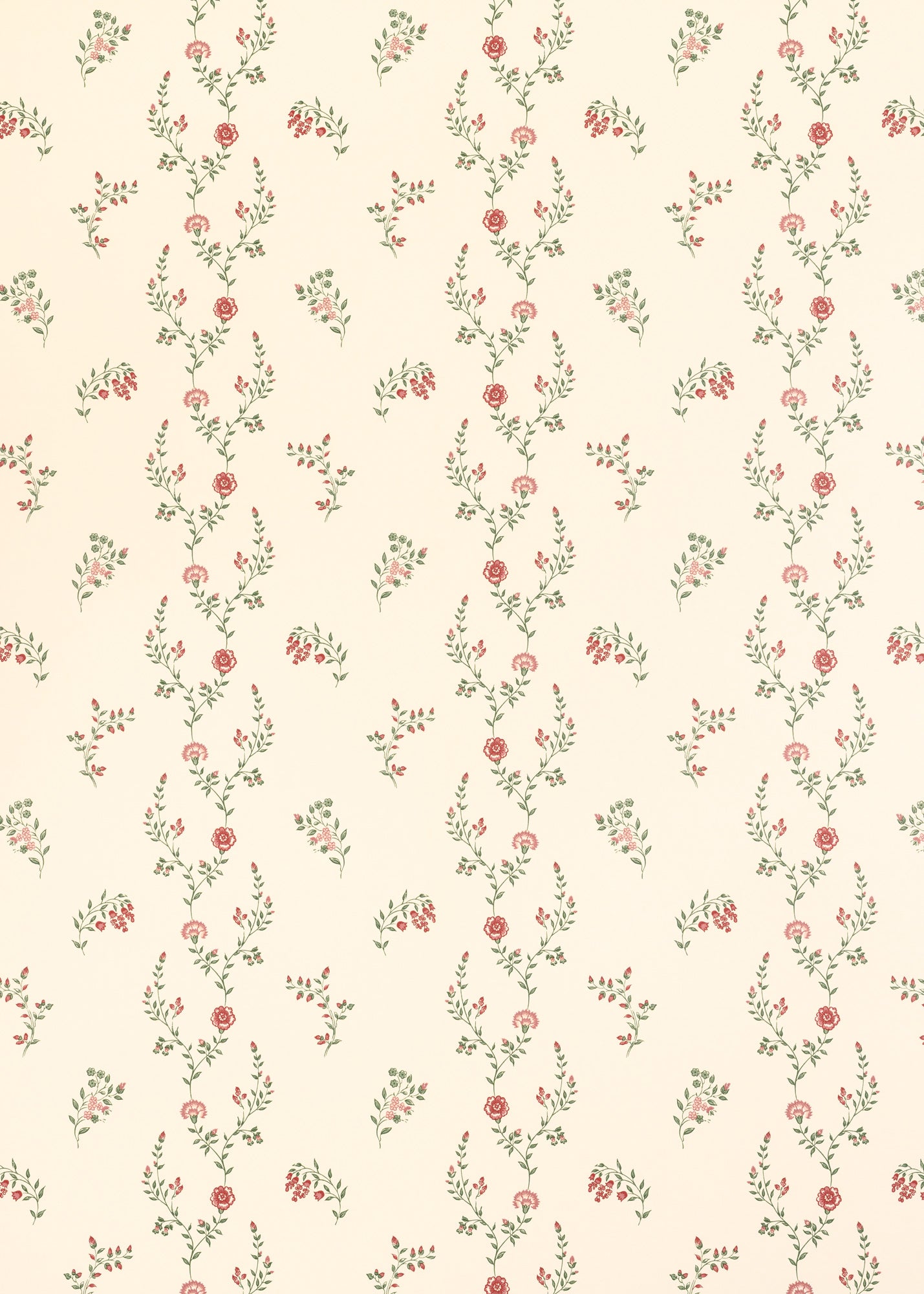 Indienne Vine Wallpaper ~ Crimson / Rose