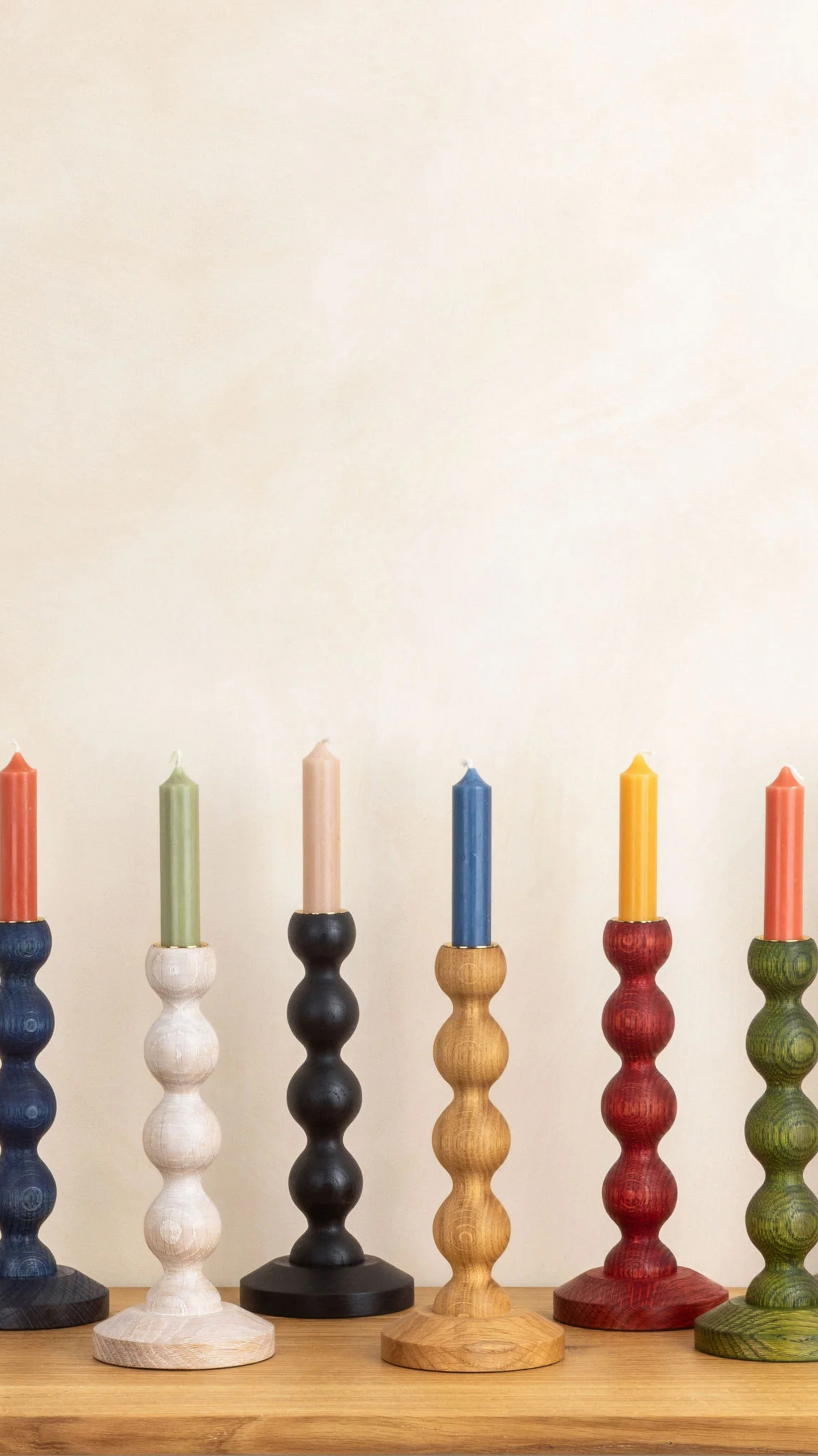 Bobbin Candlestick ~ Red Oak