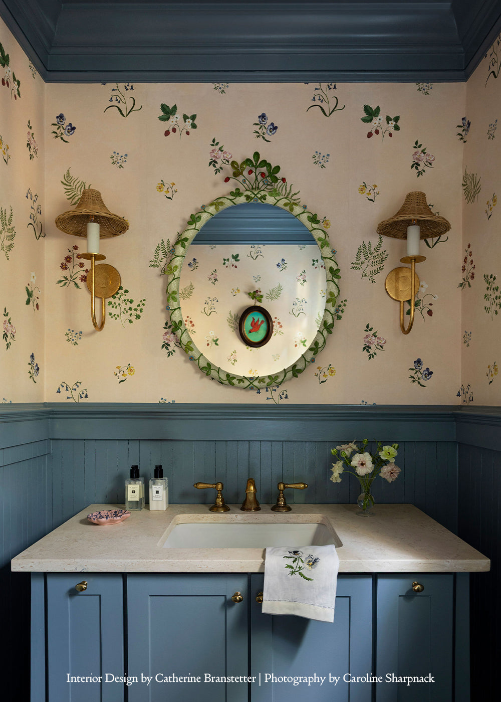 Herbarium Wildflower Wallpaper ~ Blush