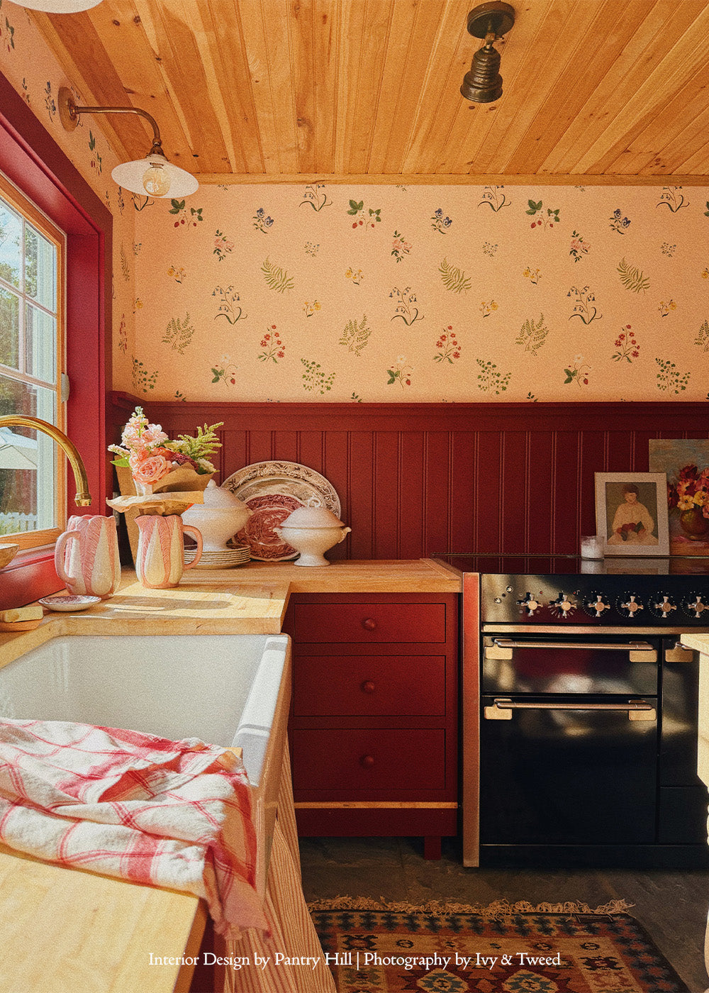Herbarium Wildflower Wallpaper ~ Blush