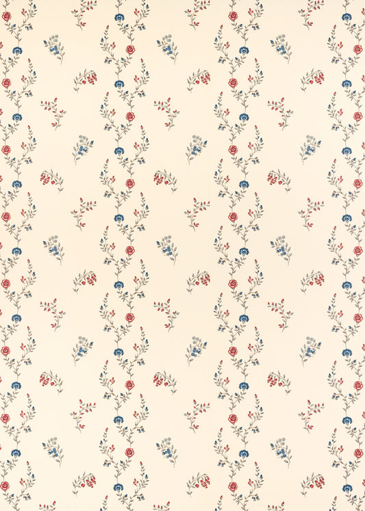 Indienne Vine Wallpaper ~ Ruby / Indigo