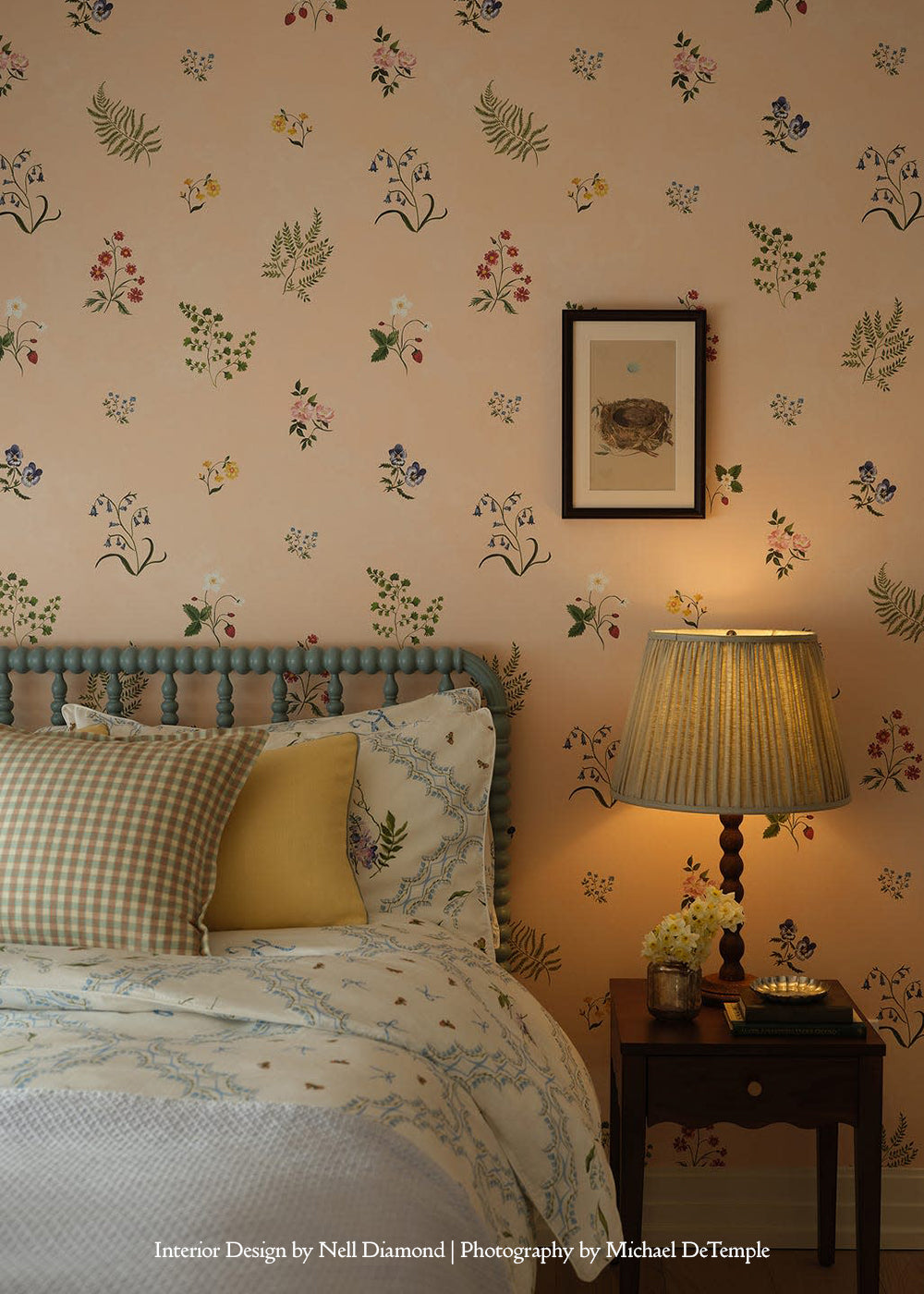 Herbarium Wildflower Wallpaper ~ Blush