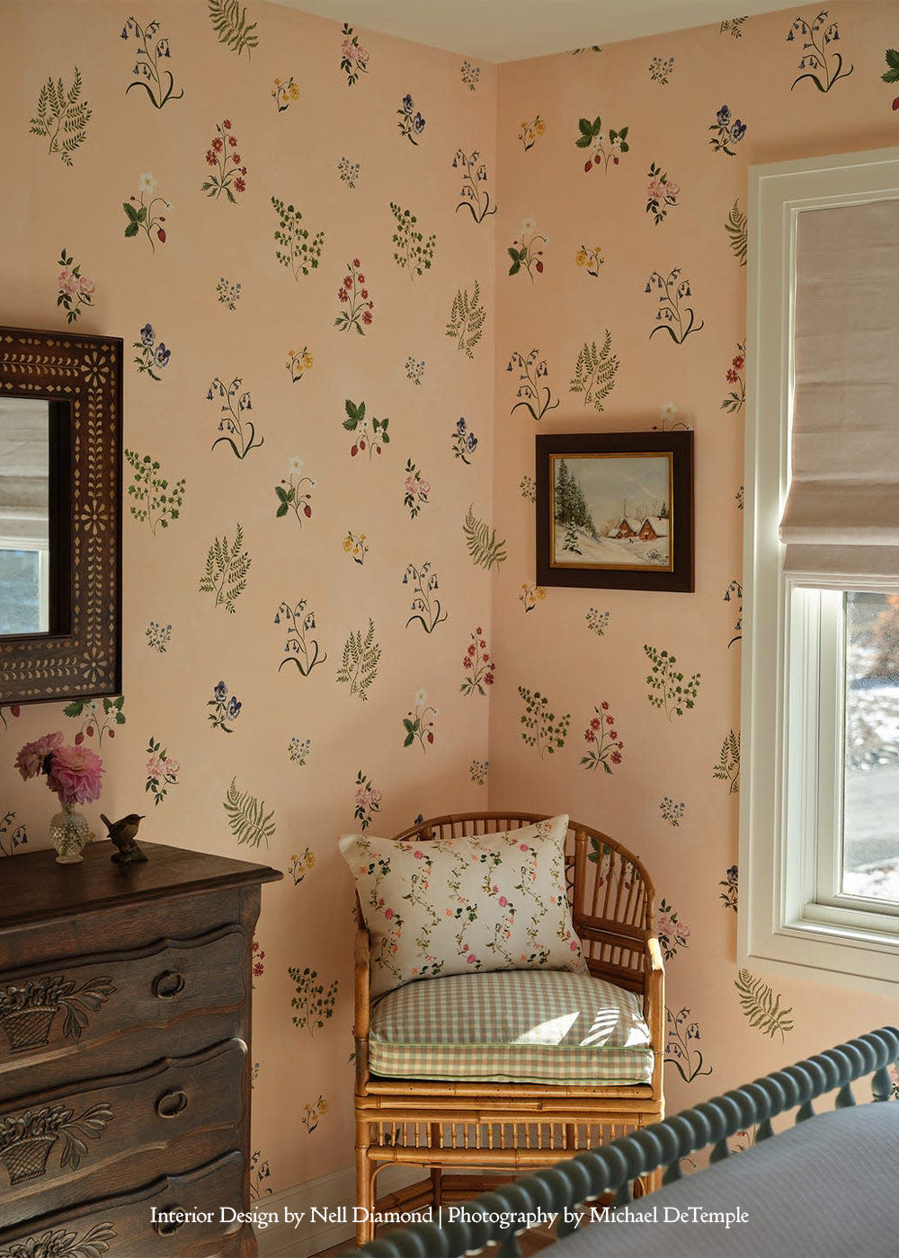 Herbarium Wildflower Wallpaper ~ Blush