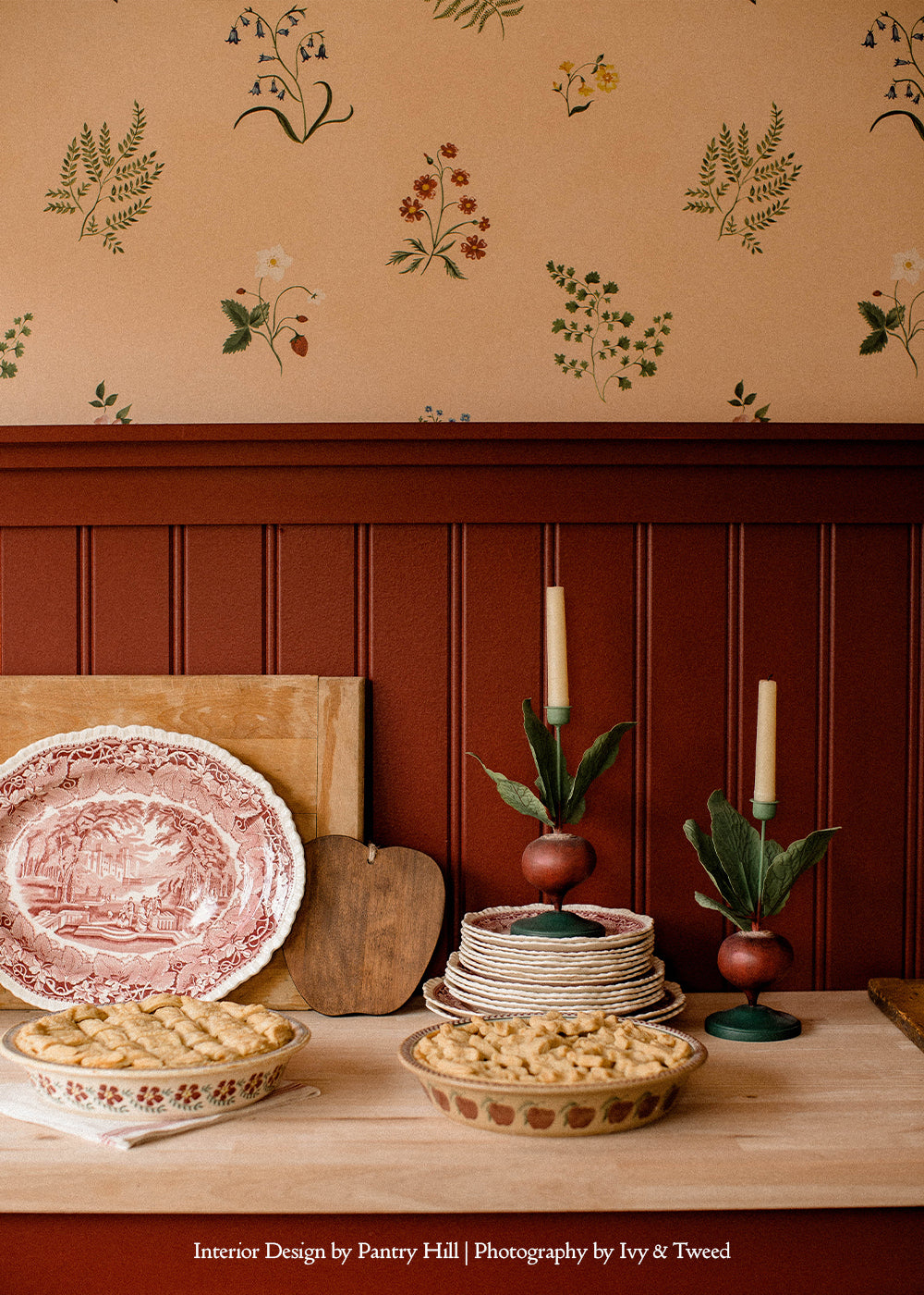 Herbarium Wildflower Wallpaper ~ Blush