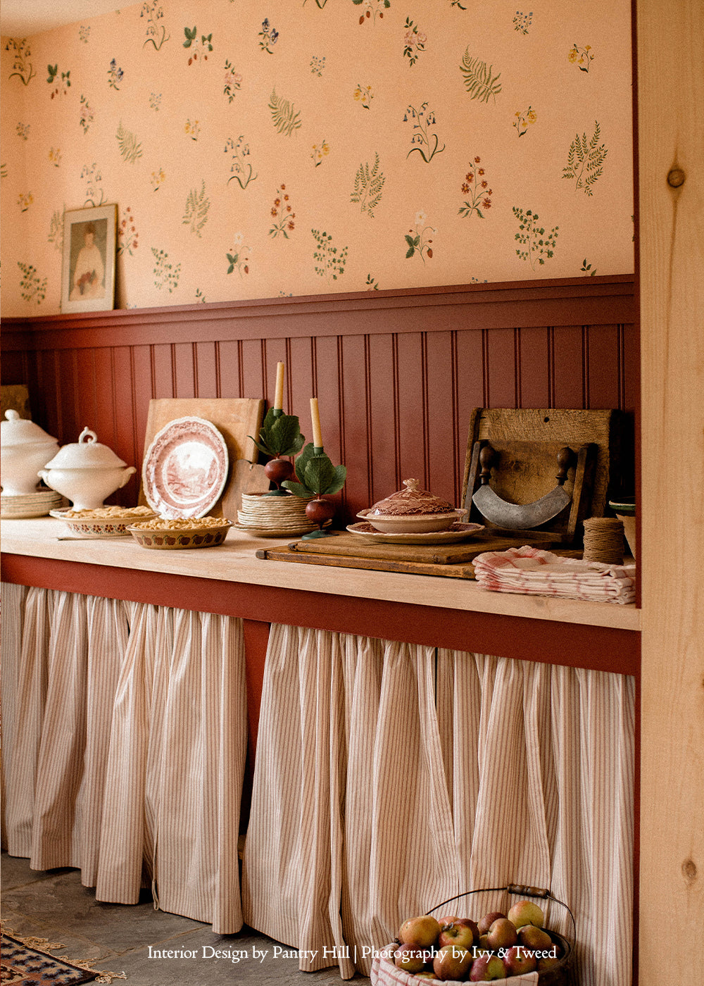 Herbarium Wildflower Wallpaper ~ Blush