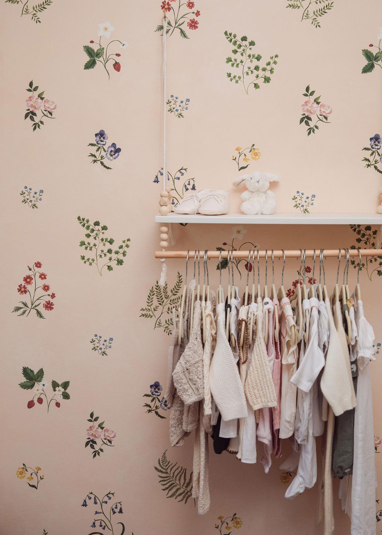 Herbarium Wildflower Wallpaper ~ Blush