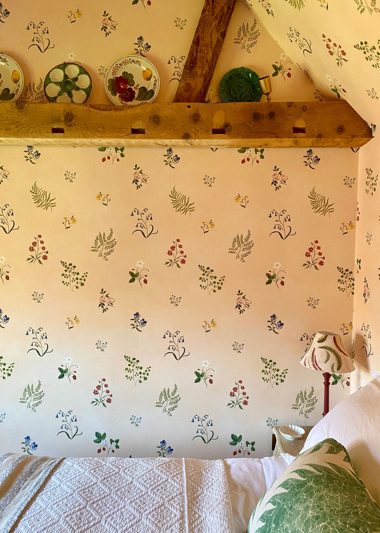 Herbarium Wildflower Wallpaper ~ Blush