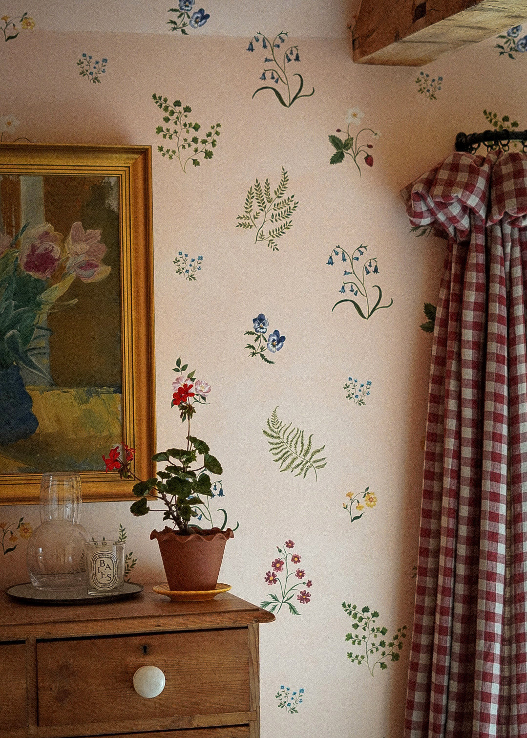 Herbarium Wildflower Wallpaper ~ Blush