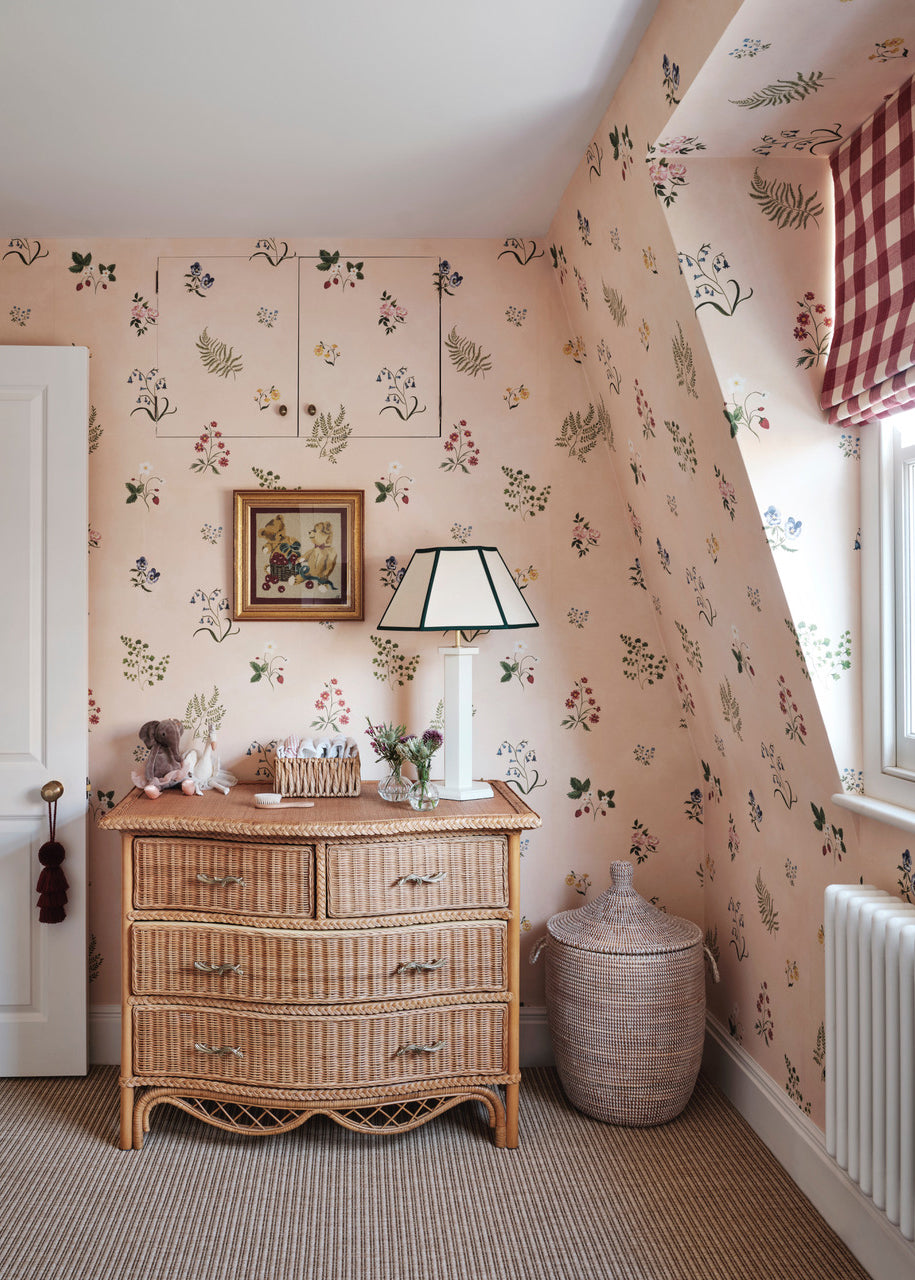Herbarium Wildflower Wallpaper ~ Blush