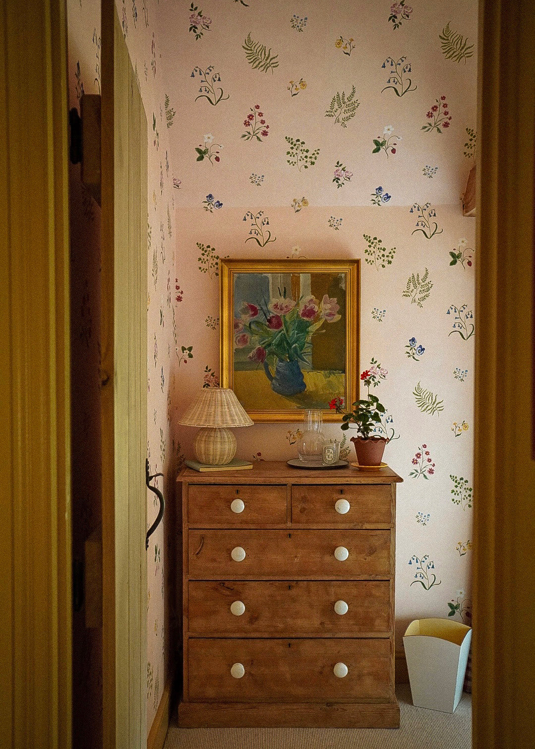 Herbarium Wildflower Wallpaper ~ Blush