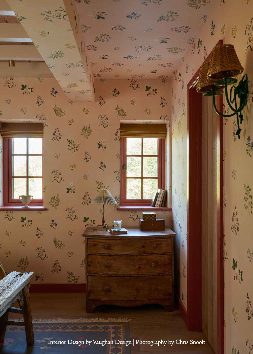 Herbarium Wildflower Wallpaper ~ Blush