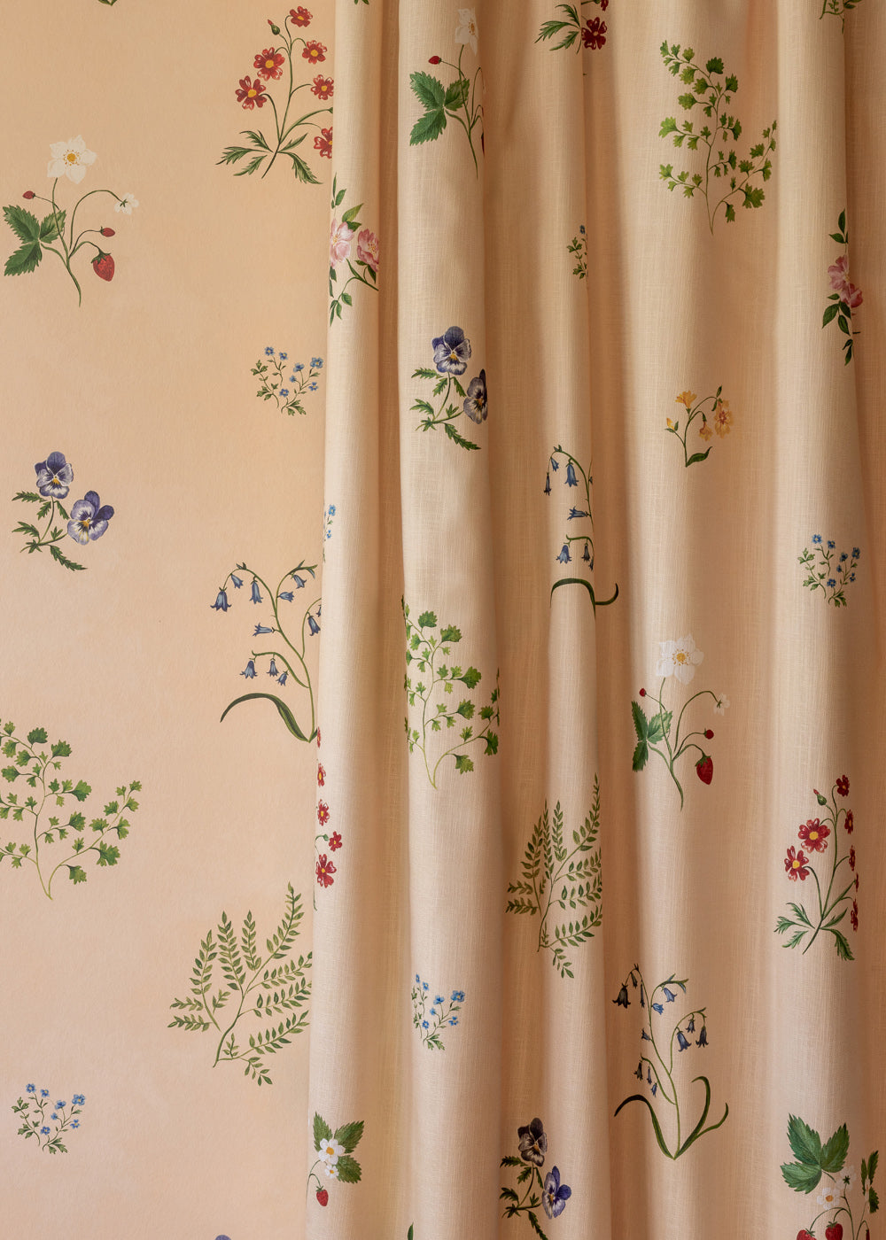 Herbarium Wildflower Fabric ~ Blush