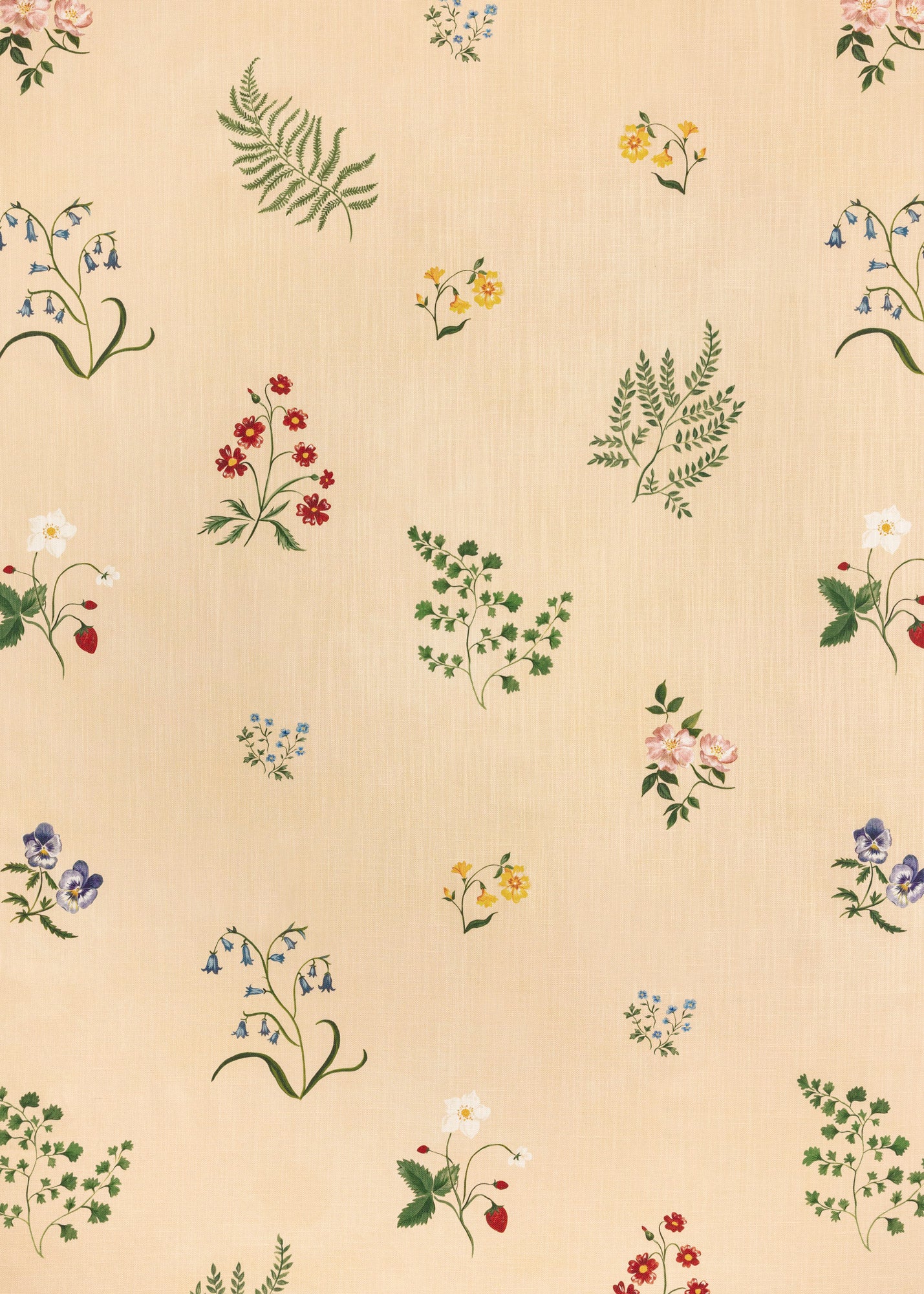 Herbarium Wildflower Fabric ~ Blush