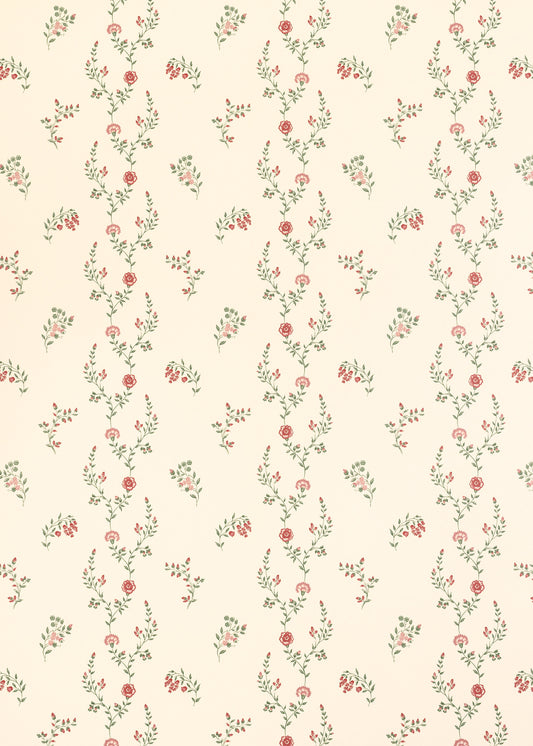 Indienne Vine Wallpaper ~ Crimson / Rose