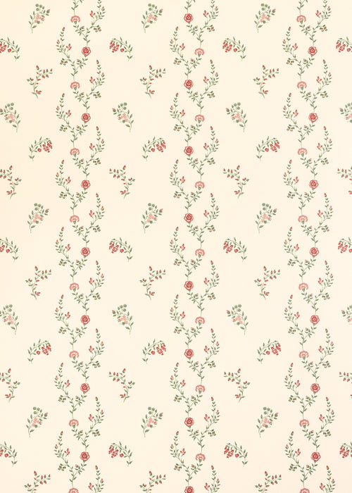 Indienne Vine Wallpaper ~ Crimson / Rose