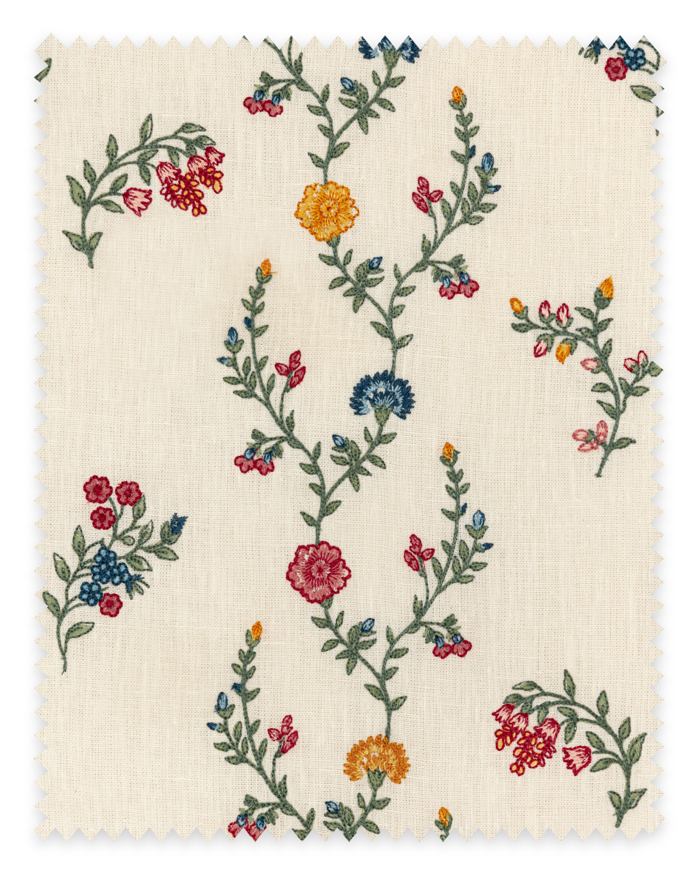 Indienne Vine Embroidery Fabric