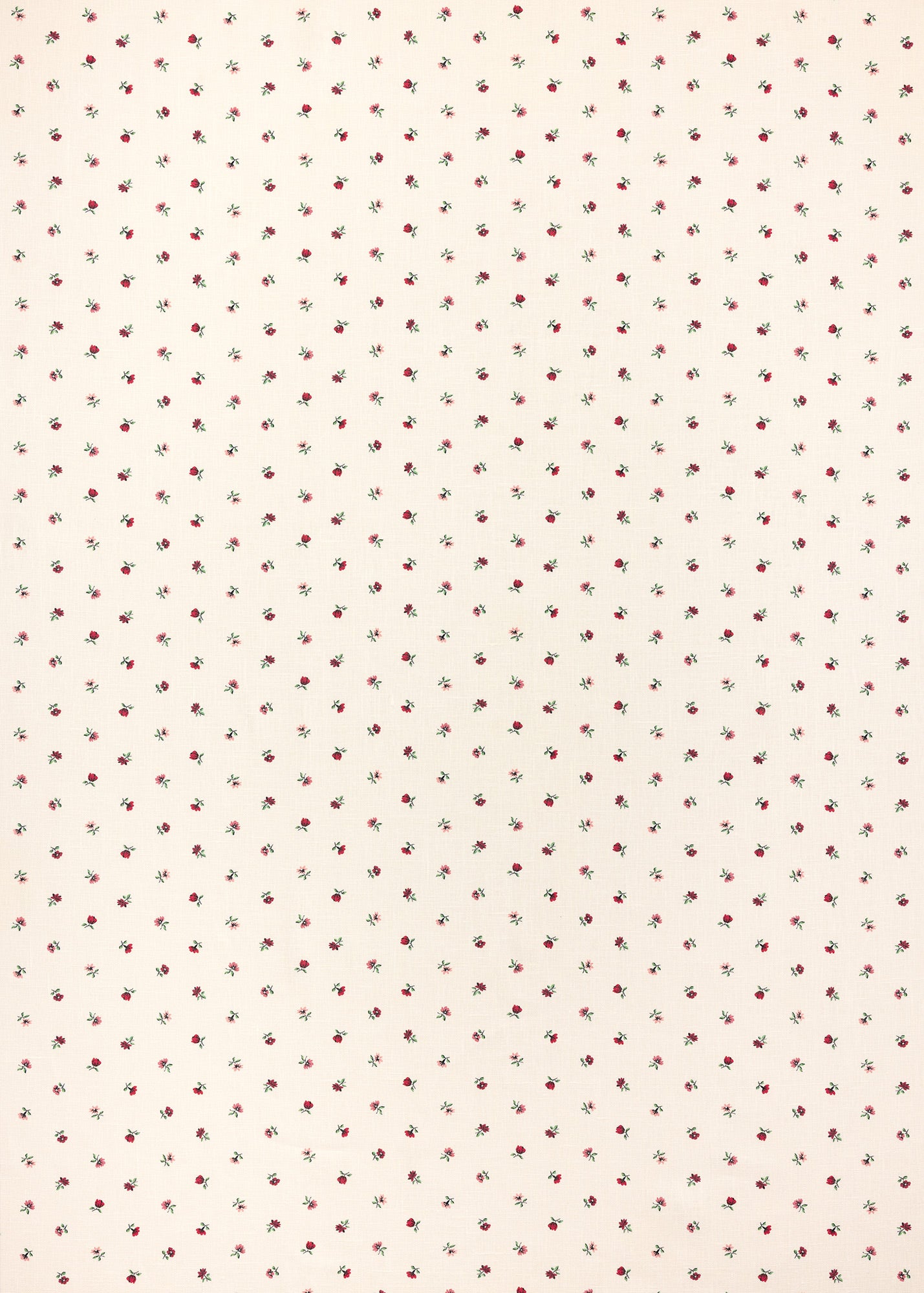 Petites Fleurs Linen Fabric ~ Berry