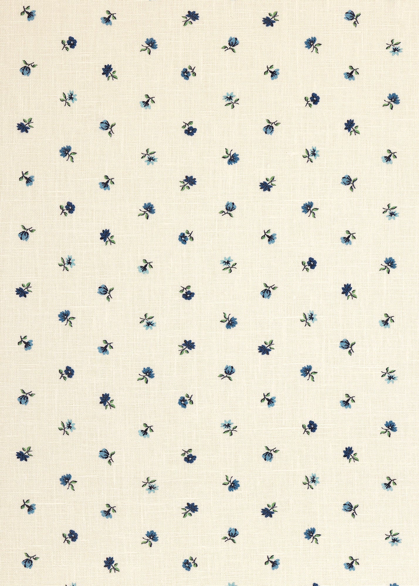 Petites Fleurs Linen Fabric ~ Delft