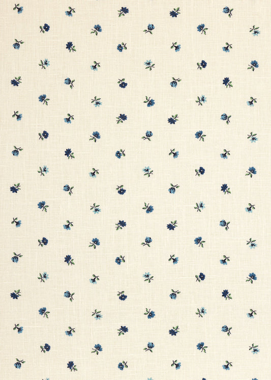 Petites Fleurs Linen Fabric ~ Delft