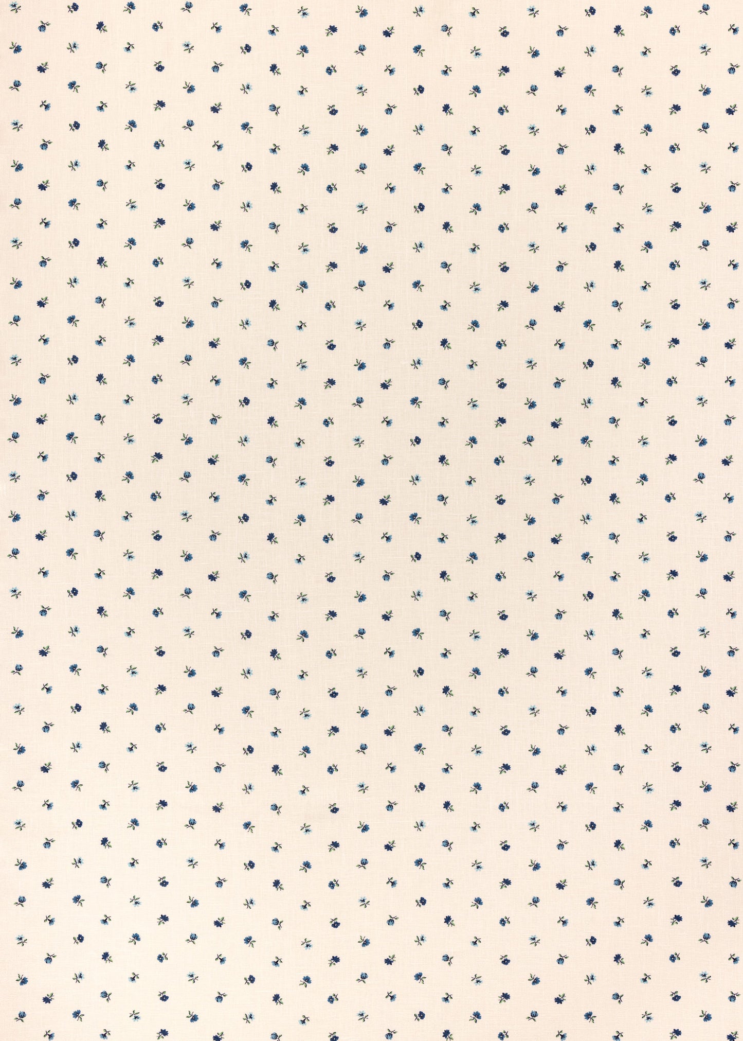 Petites Fleurs Linen Fabric ~ Delft