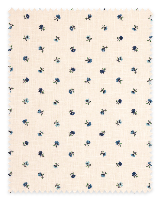 Petites Fleurs Linen Fabric ~ Delft