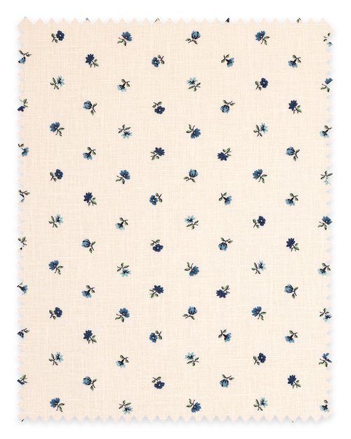 Petites Fleurs Linen Fabric ~ Delft