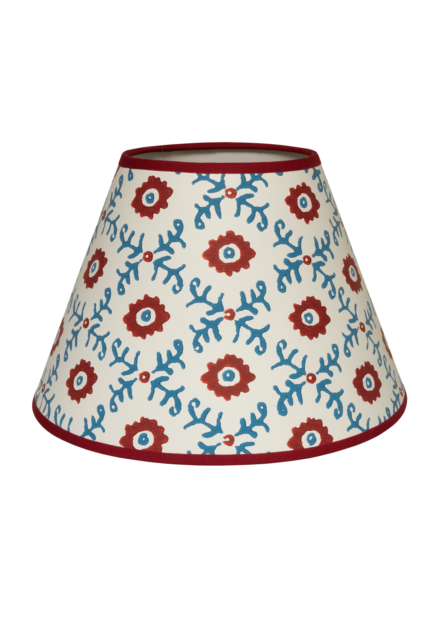 Folk Flower Lampshade ~ Red / Blue – Tess Newall