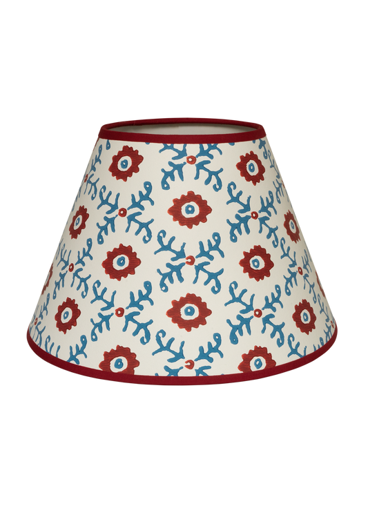 Folk Flower Lampshade ~ Red / Blue