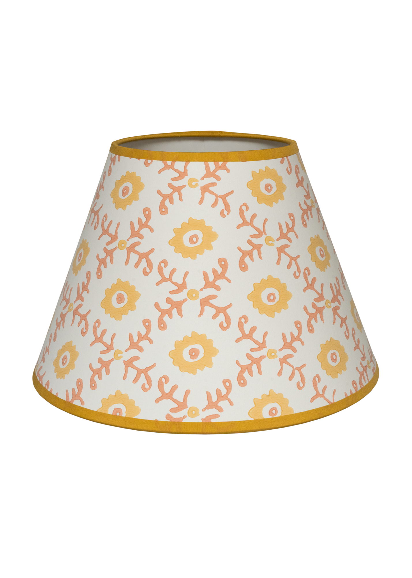 Folk Flower Lampshade ~ Yellow / Terracotta