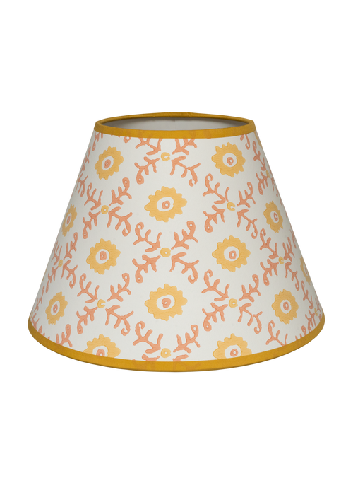 Folk Flower Lampshade ~ Yellow / Terracotta