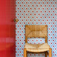 Folk Flower Wallpaper ~ Red / Blue