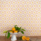 Folk Flower Wallpaper ~ Yellow / Terracotta